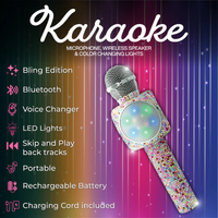 Confetti Bling Karaoke Microphone & Bluetooth Speaker