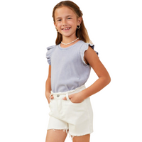 Ribbed Flutter Sleeve Tank
