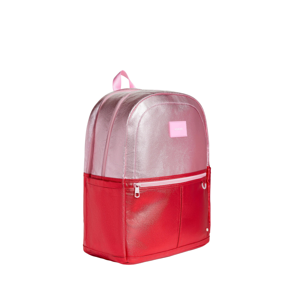 Kane Double Pocket Large Backpack - Pink/Red Colorblock