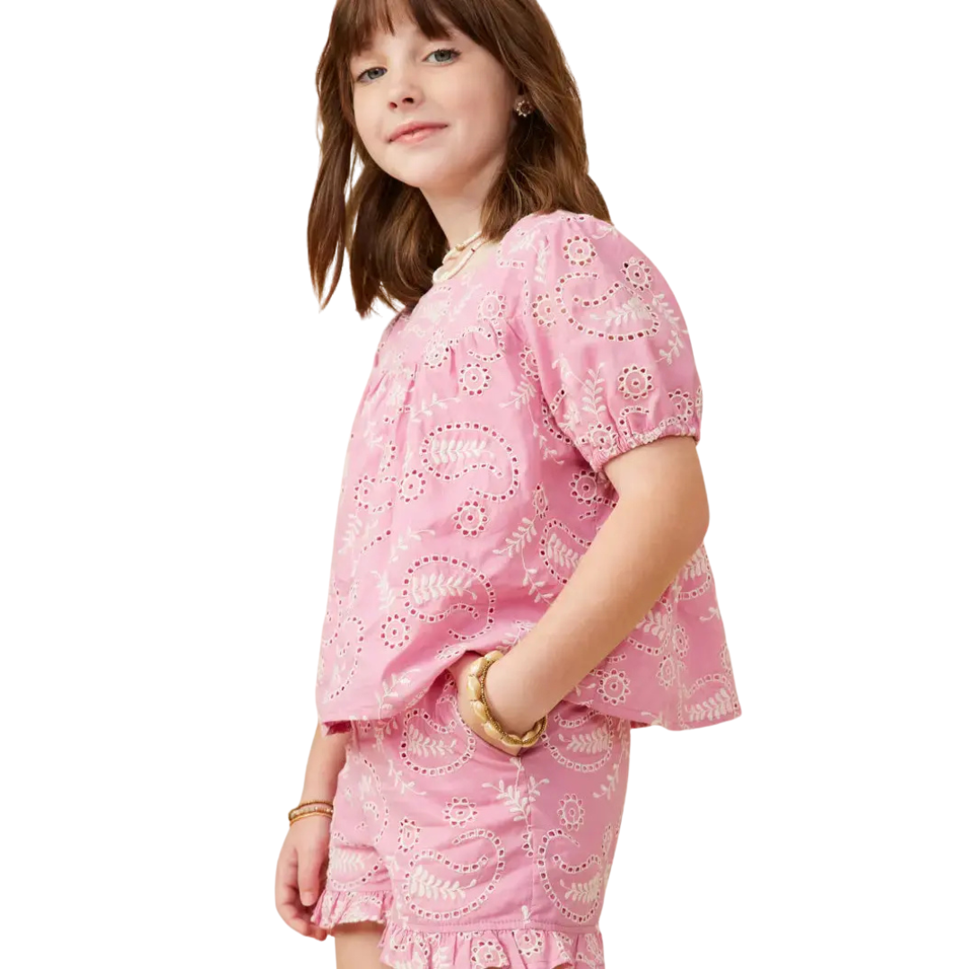 Botanical Embroidered Square Neck Top