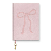 Sweetheart Pink Bow Olivia Velvet A5 Journal