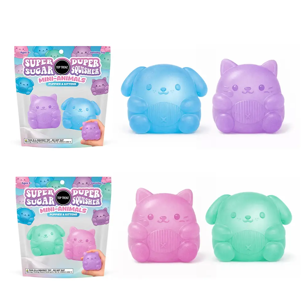 Super Duper Sugar Squisher Toy - Mini Kitty & Puppy