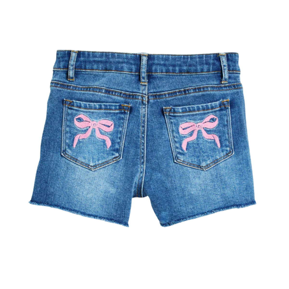 Bow Back Pocket Fray Shorts