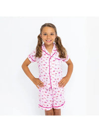 Girls Bows Print Short Pajama Set