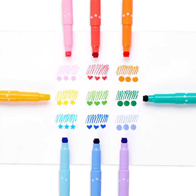 Confetti Stamp Double Ended Markers