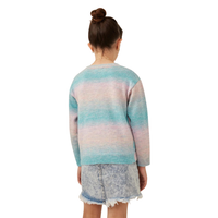 Ribbed Ruffle Pullover Ombre Sweater