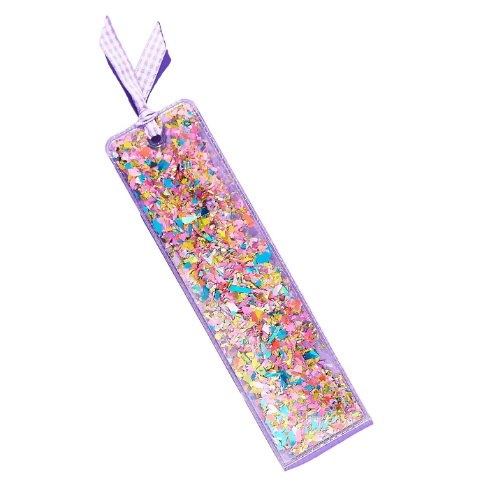 Bookmark - Happy Confetti & Purple Ribbon
