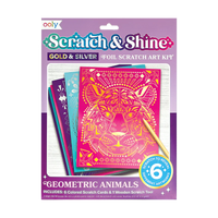 Scratch & Shine Foil Scratch  Art Kits- Geo Animals