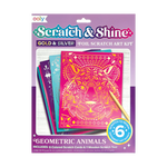 Scratch & Shine Foil Scratch  Art Kits- Geo Animals