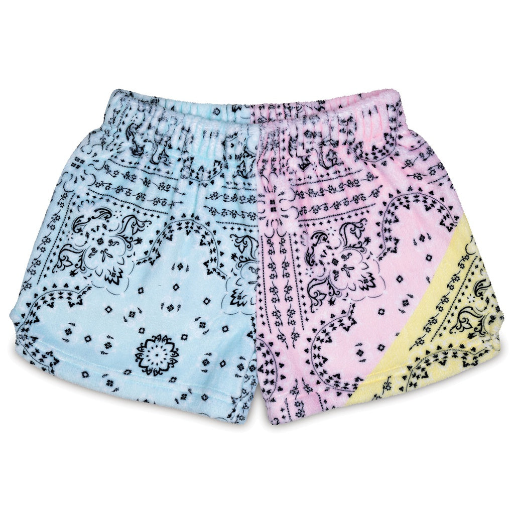 Bandana Patchwork Plush Shorts