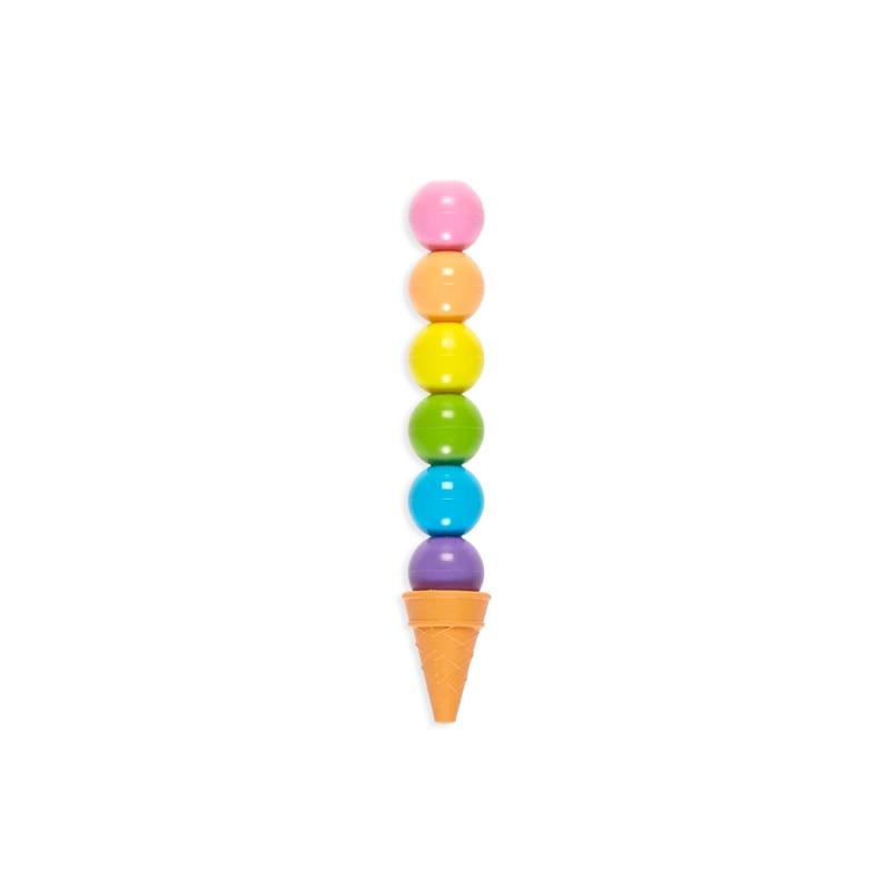 Rainbow Scoops Stacking Erasable Crayons+Scented Eraser